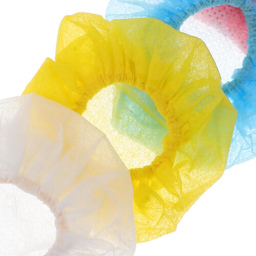 100pcs Microphone Covers Disposable Windscreen for Microphone Non-woven Fabric Elastic 2