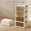 4-Tier Foldable Shoe Storage Box with Wheels, White 2