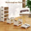 4-Tier Foldable Shoe Storage Box with Wheels, White 4