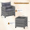 3-Piece Rattan Patio Set with Cushions and Glass Table 2