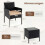 3-Piece Rattan Patio Set with Cushions and Glass Table 2