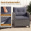 3-Piece Rattan Patio Set with Cushions and Glass Table 5