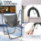 Hanging chair with frame, grey, cotton-polyester, 120 kg load capacity 3