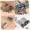 50 fermoirs métalliques pour broches, 9 x 6 mm, avec clé. 3