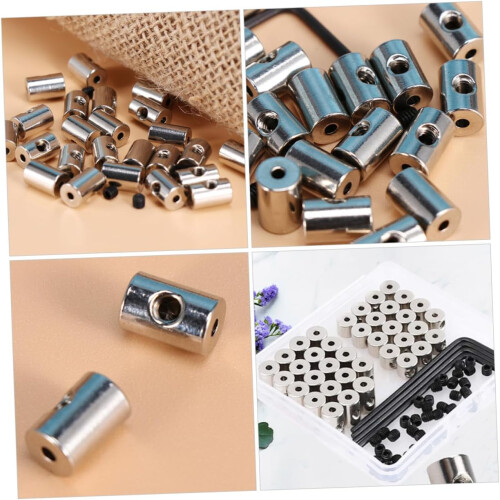 50 fermoirs métalliques pour broches, 9 x 6 mm, avec clé. 2