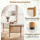 Foldable Dining Table for 6-8, Space-Saving, White/Gold 4