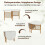 Foldable Dining Table for 6-8, Space-Saving, White/Gold 5