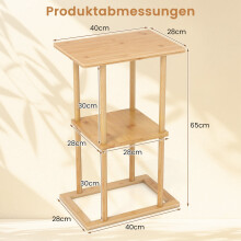 Bamboe bijzettafelset met planken, 40x28x65 cm