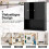 Wall-Mounted Bathroom Cabinet, Black, 2 Doors, Adjustable Shelf 3