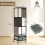4-Tier Rotating Bookshelf with Wheels and Drawer, Gray 2