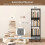 4-Tier Rotating Bookshelf with Wheels and Drawer, Gray 3