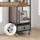 4-Tier Rotating Bookshelf with Wheels and Drawer, Gray 4