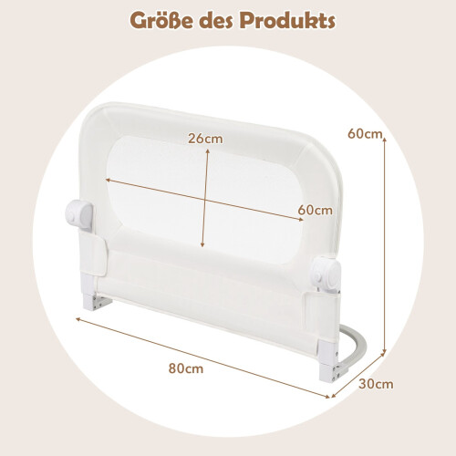 Foldable Bed Rail with Removable Oxford Cover, 120 cm 1