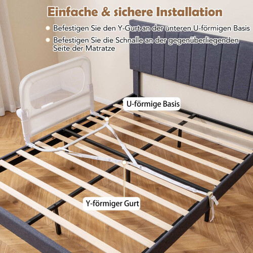 Foldable Bed Rail with Removable Oxford Cover, 120 cm 2