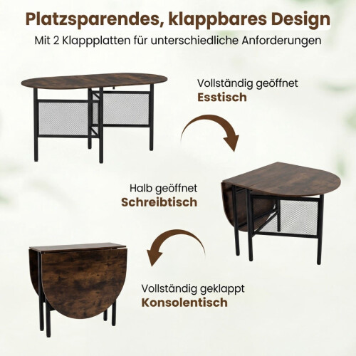 Folding Dining Table for 6-8, Space-Saving Oval Design 2