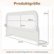 Opklapbaar bedhekje met afneembare hoes, 120x60 cm, wit