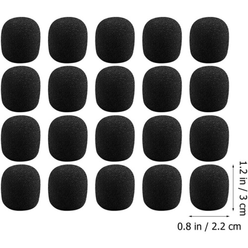 Microphone Foam Windscreen Covers 50Pcs Lapel Headset Replacement Caps 1