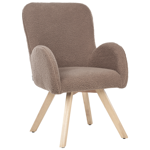 Beliani Armchair BJARN Boucle Brown 1