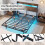 Floating Bed Frame with LED Lights, Storage Headboard, USB Ports 3
