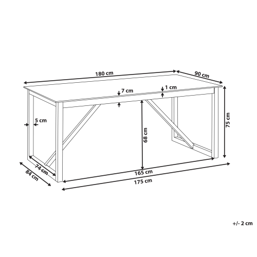 Beliani Garden Dining Table NOTTERI 180 cm 90 cm Concrete Grey 2