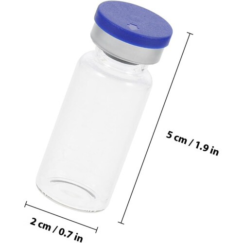 100 st tomma glasflaskor, 10 ml provflaskor med lock, lätta att bära, syntetiskt material 1