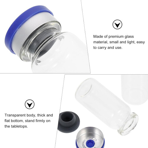 100 st tomma glasflaskor, 10 ml provflaskor med lock, lätta att bära, syntetiskt material 2