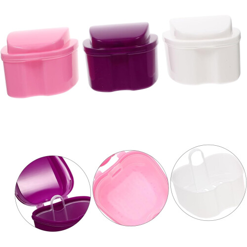6pcs Denture Case Denture Storage Box Box Brace Container Case for Travel Random Color 1