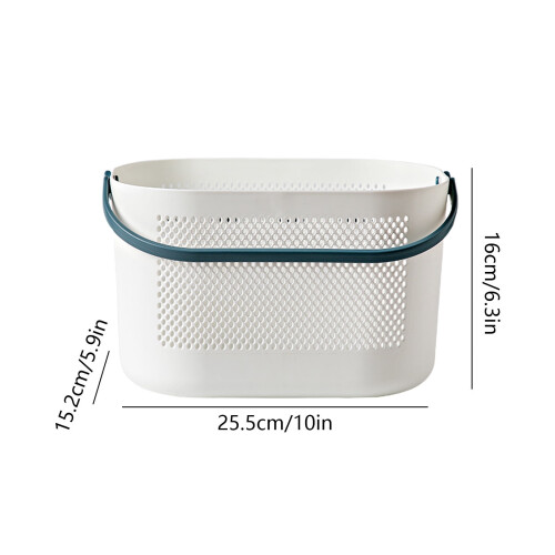 Panier de douche en plastique bleu avec poignées (1 pièce) 2