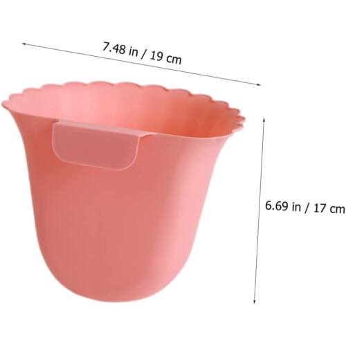 6pcs Wall-Mounted Flower Trash Can for Kitchen Waste Bin Hanging Waste Container Slim Bin Design 1