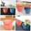 6pcs Wall-Mounted Flower Trash Can for Kitchen Waste Bin Hanging Waste Container Slim Bin Design 6