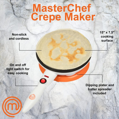 MasterChef Cordless Crepe Maker with Non-Stick Plate 1
