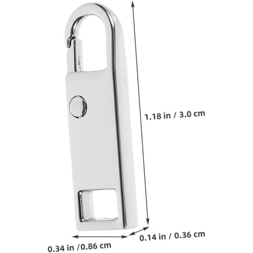 6pcs Universal Metal Zipper Pull Tabs Replacement Kit, Detachable Silver Zipper Handle Repair 1