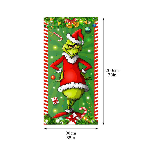 Χριστουγεννιάτικες διακοσμήσεις Hanety Grinch, συμβατές με κάλυμμα μπροστινής πόρτας 2