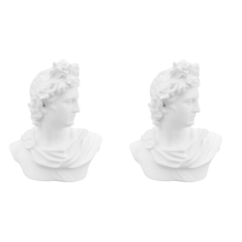 Bust grecesc din rășină - alb, 11,5 cm 2