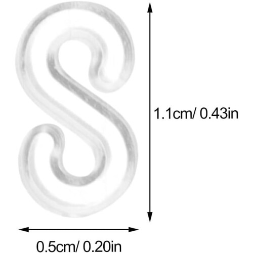 500 clip in plastica bianca per braccialetti in elastico, clip a S robuste 1