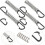 6Pcs Black D-Shaped Tent Wind Buckle with Stainless Steel Spring Lock 8