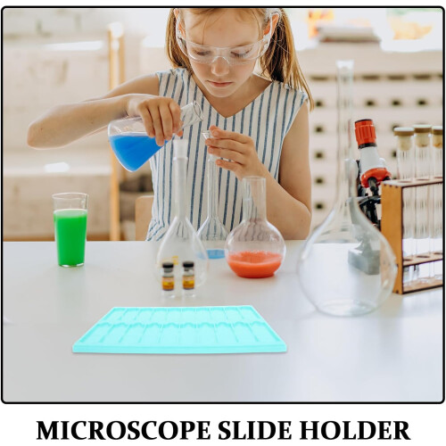 5PCS Green Microscope Slide Drying Rack com 20 fendas - suporte do slide do laboratório 2