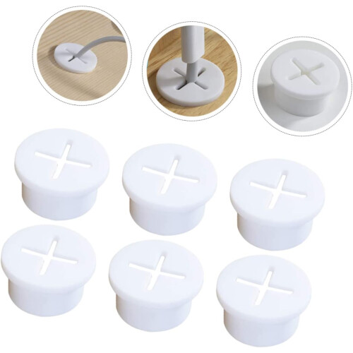 Cable Hole Cover Grommet Kit Easy to Replace White Rubber 8pcs 1