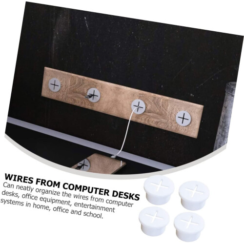 Cable Hole Cover Grommet Kit Easy to Replace White Rubber 8pcs 2