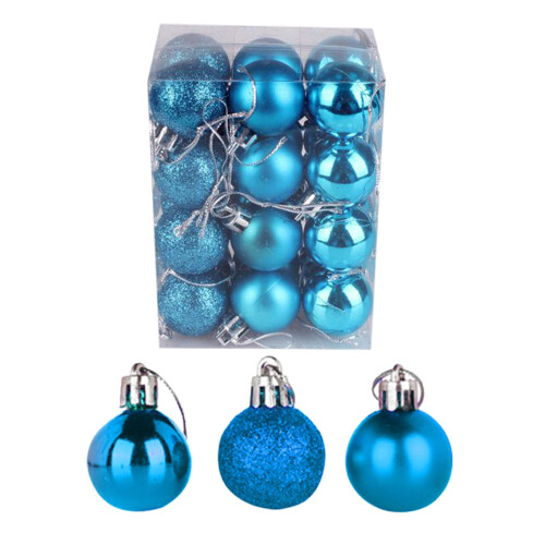 Juletre-anhengskuler 3 cm plast 24-pakning 1
