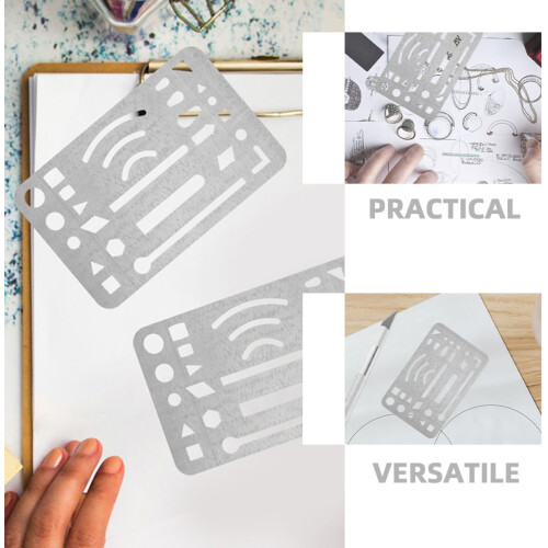 3pcs Stainless Steel Erasing Shield Eraser Shield Drawing Template for Craft DIY for Engineering Tools 2