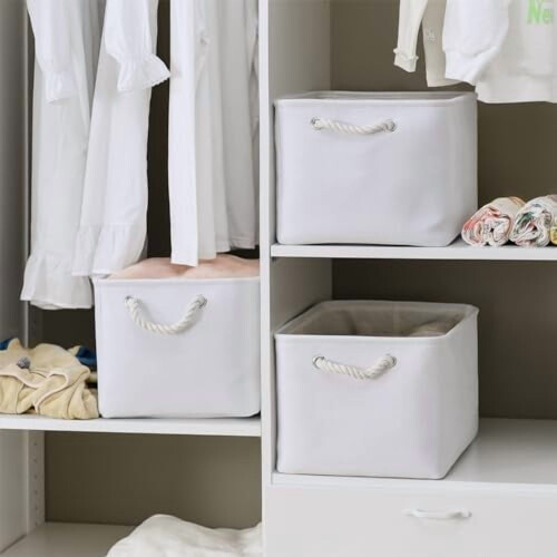 Faltbare Aufbewahrungsboxen aus Stoff, 3er-Pack, Grau 2