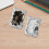 3Pcs Silver Electroplated Irregular Shape Plastic Photo Card Holders with Keychain 6
