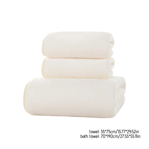 Fankiway Soft Linen 3-Piece Cotton Towel Set 2