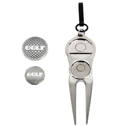 Pitch Repair Tool with Golf Ball Marker Silver 1