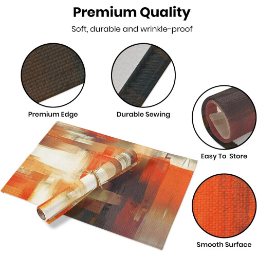 Moderne oranje abstracte placemats, set van 4 1