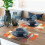 Moderne oranje abstracte placemats, set van 4 4