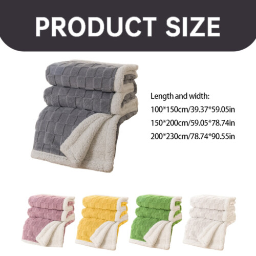 Heated Blanket for Sofa Bed Yellow 3D Grid Design 2