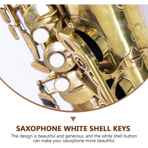 9pcs Saxophone Key Button Shell Buttons White Sturdy Craftsmanship Beautiful Generous Style Saxophone Accessory 2