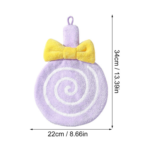 Kids hand towels microfiber with hanging loop pink 1